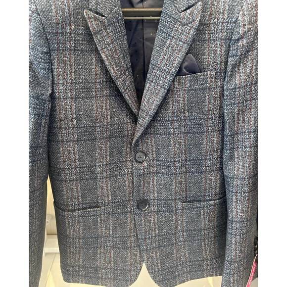 NEW ISAAC MIZRAHI boy's button down blazer in blue